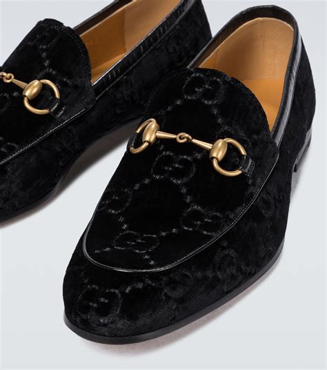 gucci black velvet loafers|Gucci jordaan velvet loafer.